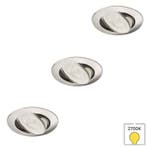 Set van 3 inbouwspots Lucca mini geborsteld nikkel + GU11, Verzenden, Nieuw