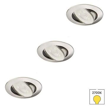Set van 3 inbouwspots Lucca mini geborsteld nikkel + GU11, Huis en Inrichting, Verzenden, Nieuw, Overige typen