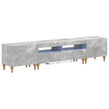 vidaXL 3-delige LED TV-kast Betongrijs Bewerkt hout, Minder dan 50 cm, Verzenden, Nieuw, Minder dan 100 cm