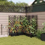 vidaXL Tuin Bloempot 5 pcs Zwart Kunststof, Kunststof, 100 cm of meer, Verzenden, Nieuw