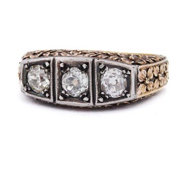 Ring - 18 karaat Geel goud - 0.90ct. tw. Diamant, Nieuw