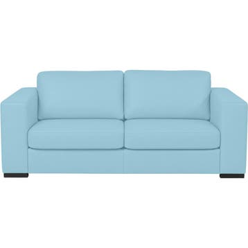Leren bank Flow - 2,5 zits - Toledo Sky Blue (lichtblauw) -, Nieuw, Ophalen of Verzenden, Rechte bank, Modern