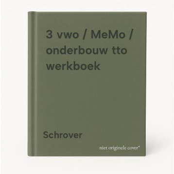 3 vwo / MeMo / onderbouw tto werkboek - Schrover, Verzenden, Zo goed als nieuw, Schrover