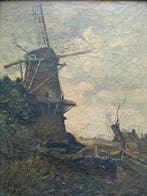 Piet in t Hout (1879-1965) - Landschap met Molen