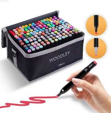 Woodley Dubbelzijdige Stiften - 168 kleuren - Voor volwassen, Ophalen of Verzenden, Zo goed als nieuw