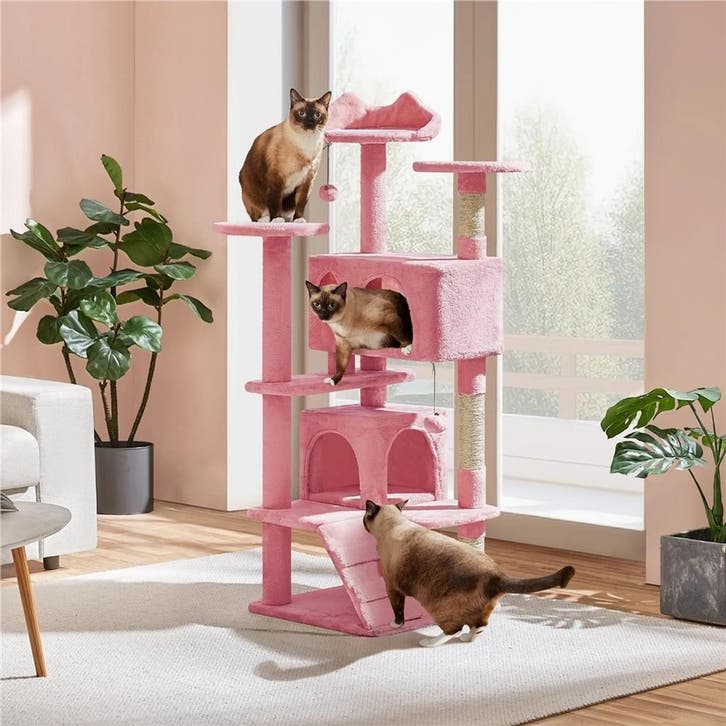 2dekans | Yaheetech Krabpaal Met 3 Uitkijkplatforms –, Dieren en Toebehoren, Katten-accessoires, Zo goed als nieuw, Ophalen of Verzenden