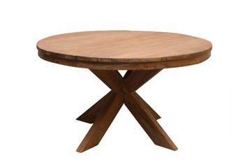Ronde teakhouten eettafel, Nieuw