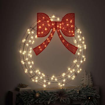vidaXL Krans Warmwit 120 x 120 x 10 cm PET 150 LEDs, Verzenden, Nieuw