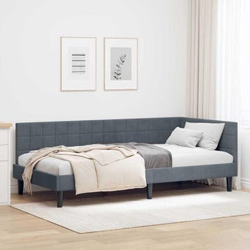 Hoekbed 90x200 Fluweel | Retourdeal 41% Korting, 90 cm, Eenpersoons, Ophalen of Verzenden, Zo goed als nieuw