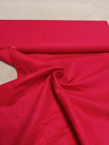 Magnifico misto lino rosso brillante, spesso, vintage (made