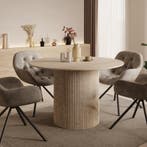 Eettafel travertin 120x120cm | rond | nieuw, Huis en Inrichting, Tafels | Eettafels, Overige materialen, Verzenden, Rond, Nieuw