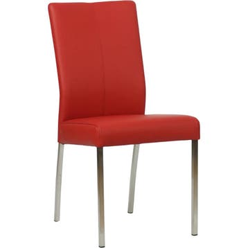 Leren eetkamerstoel Comfort - Toledo Ducati (rood) - Poten, Ophalen of Verzenden, Nieuw, Leer, Modern