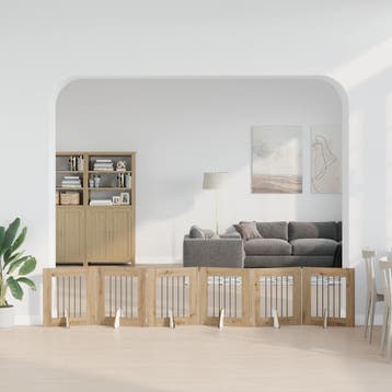 vidaXL Opvouwbaar hondenhek met standaards 6 st Artisanaal, Dieren en Toebehoren, Verzenden, Nieuw