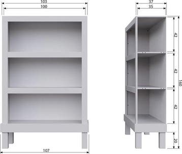 WOOOD Bonk Open Kast - Grenen - Mist - 160x103x37 -  –, Huis en Inrichting, Verzenden, Nieuw