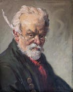 Räcknitz, Paul Götz (1873-1952) - Porträt eines älteren, Antiek en Kunst, Kunst | Schilderijen | Klassiek