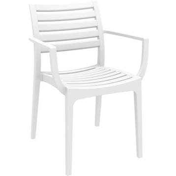 (MDK-107190) Siesta Artemis kantinestoel wit, Huis en Inrichting, Stoelen, Ophalen of Verzenden, Nieuw, Wit