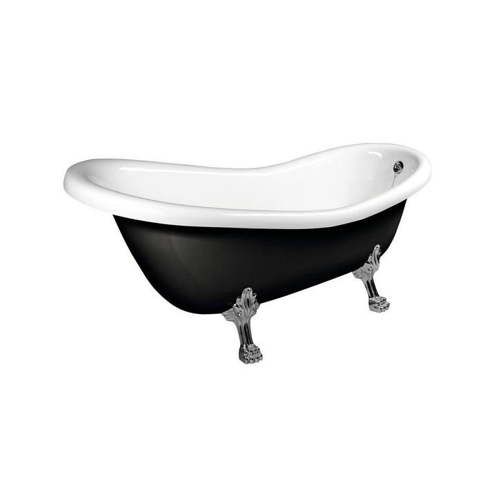 Vrijstaand Bad Sapho Retro 173x75x84 cm Wit / Zwart met, Doe-het-zelf en Verbouw, Sanitair, Overige typen, Nieuw, Chroom, Ophalen of Verzenden