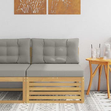 vidaXL Buiten Midden Sofa Massief Acaciahout Wit, Verzenden, Nieuw