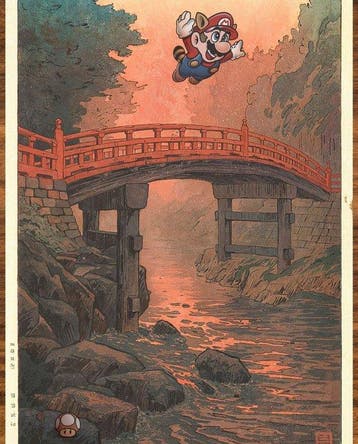Kodo88 Giclée - Mario Soars Over Sacred Bridge  –, Nieuw