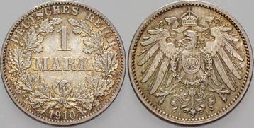 1 Mark 1910 A Kleinmunten-kaiserreich Grosser Adler, Verzenden