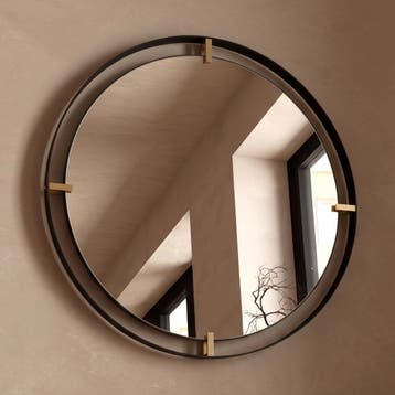 *WOONWINKEL* Kare Design Betsy Ronde Spiegel Zwart Goud 90 C, Huis en Inrichting, Woonaccessoires | Spiegels, Verzenden, Nieuw