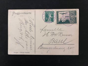 Zwitserland 1913 - 1913 Luchtpost Officiële Kaart BURGDORF, Gestempeld