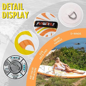 Sup Board - Opblaasbaar Paddle Board - 136 kg - Oranje/Wit -, Verzenden, Zo goed als nieuw