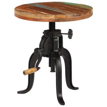 vidaXL Bijzettafel 45x(45-62) cm massief sloophout en, Verzenden, Nieuw, Hout, 60 cm of meer