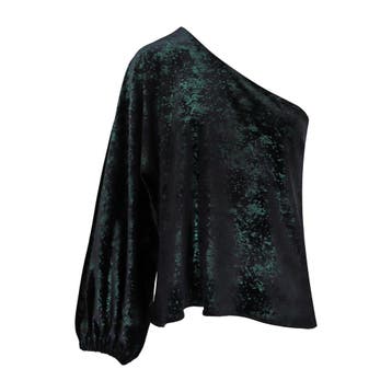YMRA • zwart groene velvet trui • M, Kleding | Dames, Maat 38/40 (M), YMRA, Verzenden, Zwart