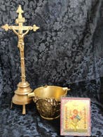 Set van 3 religieuze voorwerpen (3) - Messing, Brons -