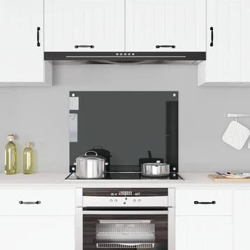 vidaXL Spatscherm keuken 80x60 cm gehard glas zwart, Verzenden, Nieuw
