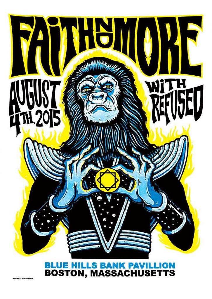 Posters - Poster Faith No More - Blue Hills Bank Pavillion, Verzamelen, Muziek, Artiesten en Beroemdheden, Zo goed als nieuw, Verzenden
