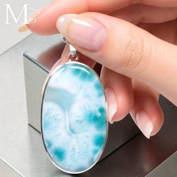 Larimar AAA-kwaliteit Caribisch blauw Atlantissteen -
