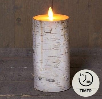 Ledkaars berkenschors wit 3d flame moving annas collection, Ophalen of Verzenden, Nieuw