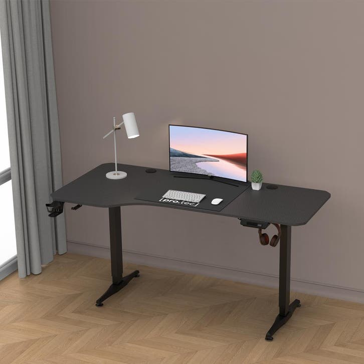 [pro.tec] Bureau Oxnard zit sta elektrisch verstelbaar zwart, Huis en Inrichting, Bureaus, Verzenden