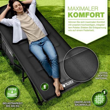 Veldbed - 1 Persoons - Kampeerbed - Stretcher - 190x68cm - Z, Verzenden, Zo goed als nieuw