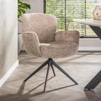 *WOONWINKEL* Eetkamerstoel Draaibaar Zand, Verzenden, Nieuw, Stof