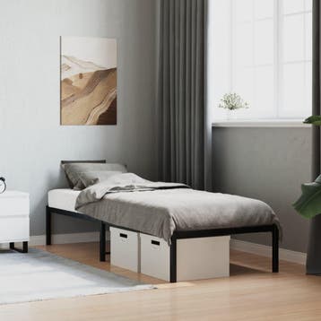 vidaXL Bedframe metaal zwart 80x200 cm, Huis en Inrichting, Slaapkamer | Bedden, Eenpersoons, Verzenden, Zwart, Nieuw