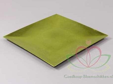 Onderbord Vierkant Groen 27x27 cm, Huis en Inrichting, Woonaccessoires | Kunstplanten en Kunstbloemen, Nieuw, Ophalen of Verzenden
