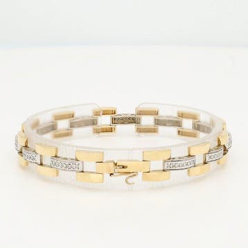 Armband - 14 karaat Geel goud, Witgoud Diamant (Natuurlijk), Nieuw