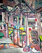 École fauviste (XX) - Le café du jardin, Antiek en Kunst