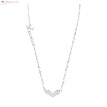 Zilveren love u hartje ketting, Verzenden, Nieuw, Zilver