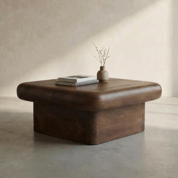 *WOONWINKEL* Houten Salontafel Met Dik Blad 80x80 Cm, Verzenden, Nieuw