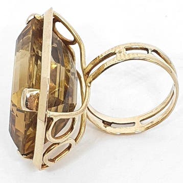 Ring - 18 karaat Geel goud - 35.00ct. tw. Quartz, Nieuw