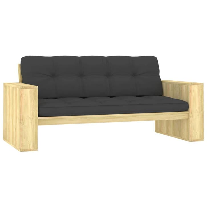 vidaXL Tuinbank met antracietkleurige kussens 179cm, Tuin en Terras, Tuinbanken, Nieuw, Verzenden