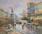 Christof Vevers (1962) - La Place Clichy ~ Paris ~ Lumières, Antiek en Kunst