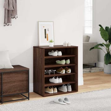 vidaXL Schoenenkast 60x35x70 cm bewerkt hout bruin, Verzenden, Nieuw