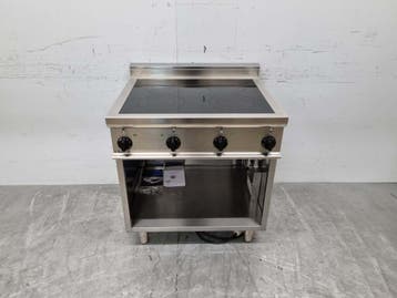 RVS Saro Keramisch fornuis kookplaat 4 pitten 400V 80 cm, Ophalen of Verzenden, Gebruikt