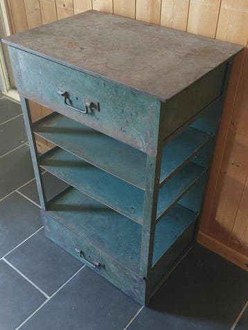 Werkbank - Staal - Vintage werkbank/werkplaats;
