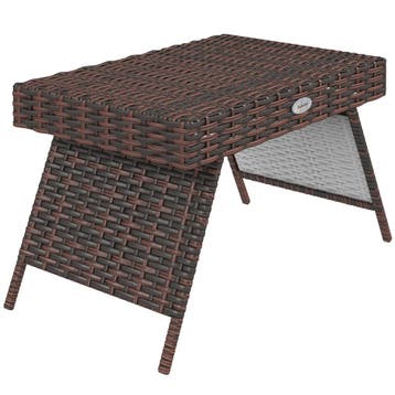 Rattan Klaptafel Weerbestendige Tuin Tafel Bruin 60x41x41cm, Verzenden, Nieuw